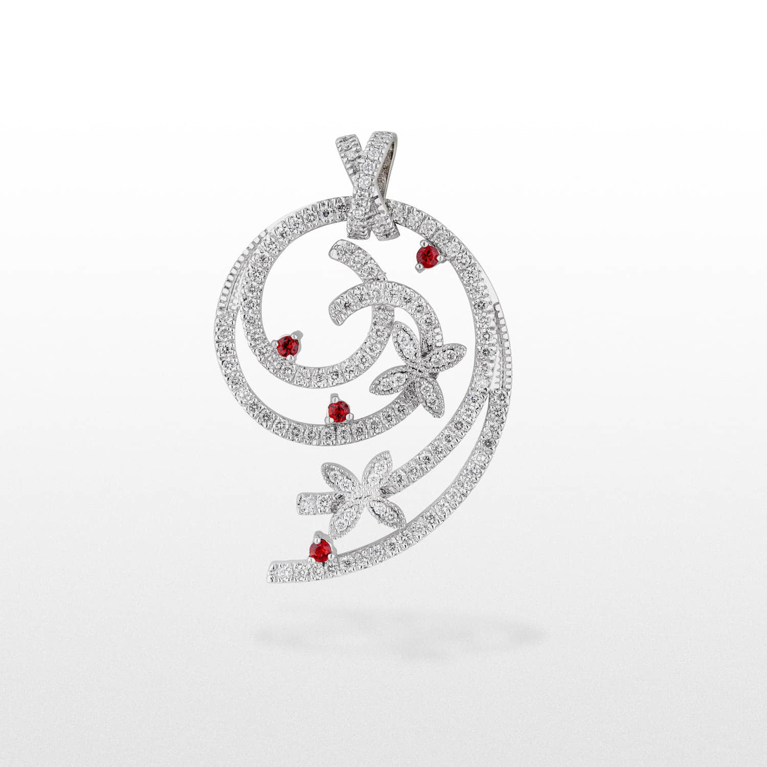 آویز برلیان و یاقوت قرمز کد 6400